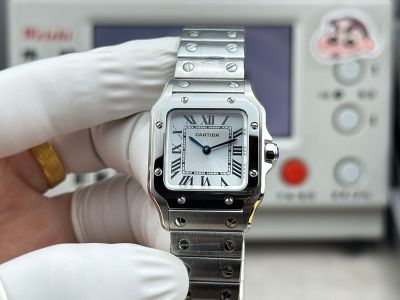 Cartier Santos Mini Size 27*34.5*7.4mm Imported Quartz Movement White Gold Band White Watch